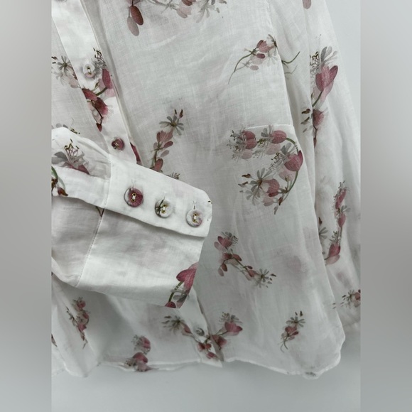 Zimmermann Dancer Floral Blouse size AU 2 No neck Tie Excellent Condition - Picture 3 of 9